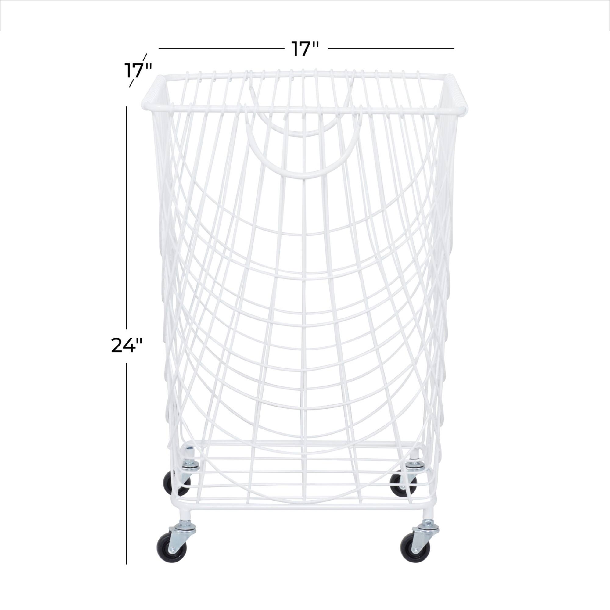 White Iron French Country Storage Cart, 17" x 17" x 17"